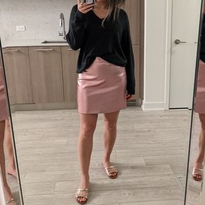 Topshop Metallic Pink Mini Skirt